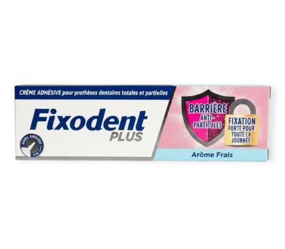 Crème adhésive anti-particules Fixodent Plus arôme frais - image 1