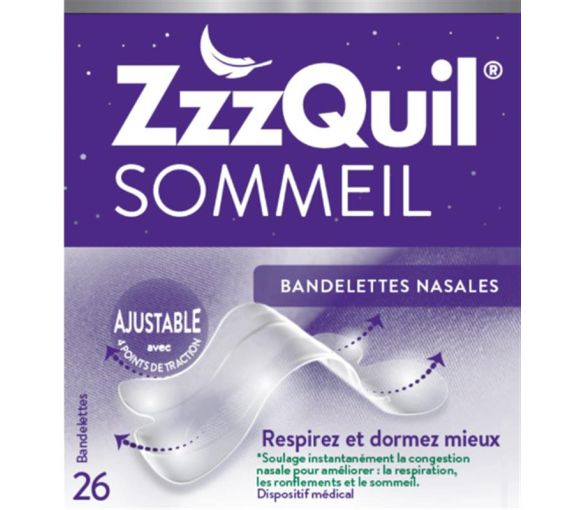ZzzQuil Sommeil bandelettes nasales - boîte de 26 bandelettes