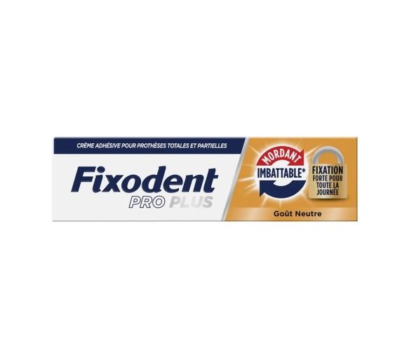 Crème adhésive goût neutre Fixodent Pro Plus - tube de 40g