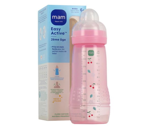 Biberon Easy Active 2ème âge 6 mois et + Mam – 1 biberon 330 ml