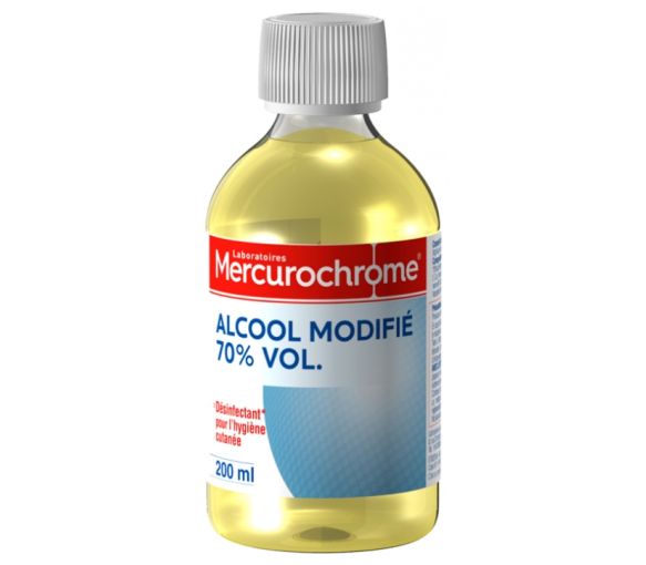 Alcool modifié 70% vol Mercurochrome – 200 ml