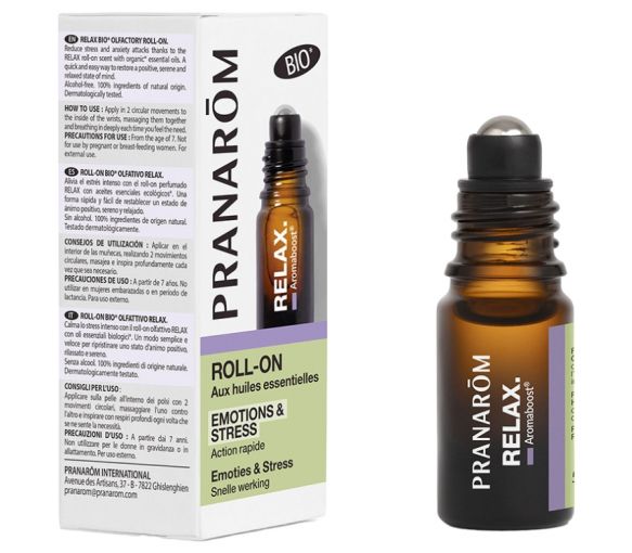 Aromaboost Relax détente Roll-on aux huiles essentielles bio Pranarôm - roll-on de 5 ml