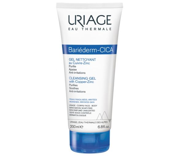 Bariéderm cica-gel nettoyant au Cu-Zn Uriage - tube de 200 ml - image 1