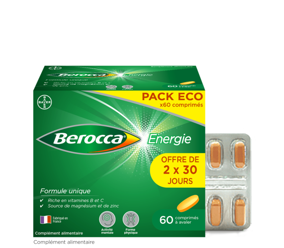 Berocca Energie  Vitamine B et C, magnésium et Zinc 60 comprimés pellicules - image 1