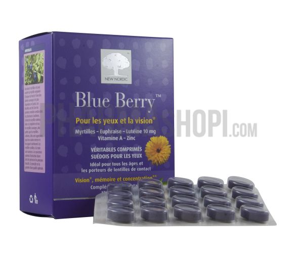 Blue Berry pour les yeux et la vision New Nordic - boîte de 120 comprimés