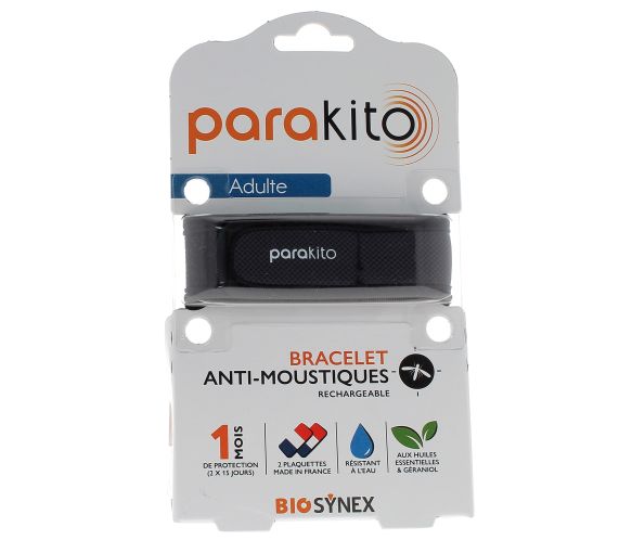 Bracelet anti-moustiques rechargeable Parakito - 1 bracelet + 2 recharges - image 1