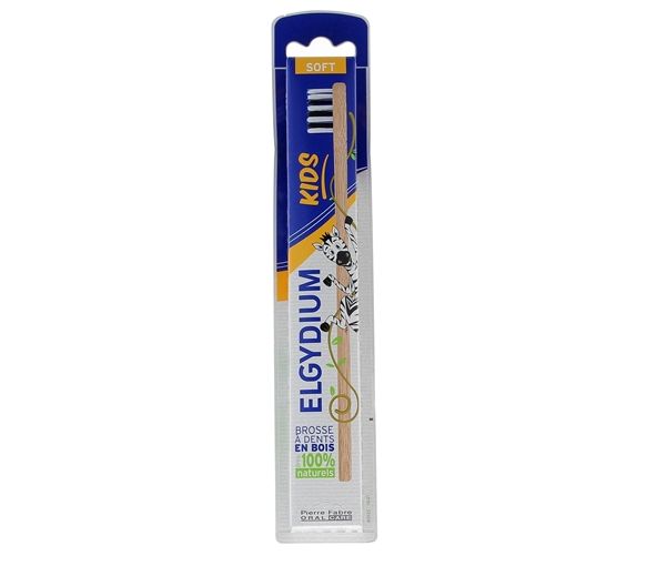 Brosse à dents en bois pour enfant soft Elgydium Kids - une brosse à dents