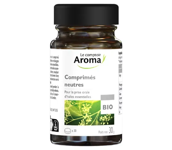 Comprimés neutres bio Le Comptoir Aroma - boîte de 30 comprimés