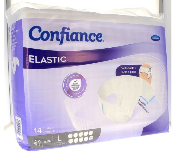 Confiance Elastic absorption 10 Gouttes taille L Hartmann - 14 changes complets