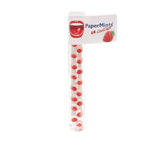 Cool Caps fraise PaperMints - 18 capsules rafraichissantes