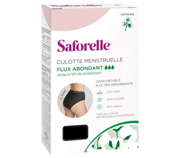 Culotte menstruelle flux abondant taille Saforelle - 1 culotte noire coton - image 10