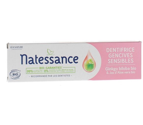 Dentifrice gencives sensibles bio Natessance - tube de 75 ml