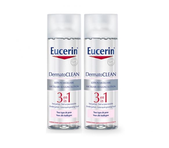 Dermatoclean lotion micellaire 3 en 1 Eucerin - lot de 2 flacons de 400 ml