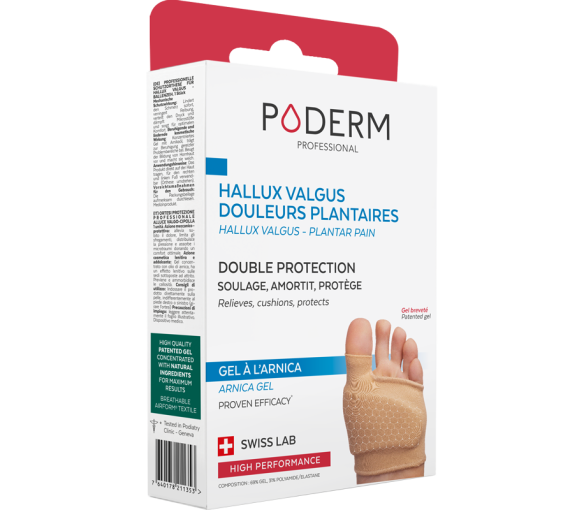 Double protection Hallux Valgus et douleurs plantaires Gel à l'arnica Poderm - une unité - image 1