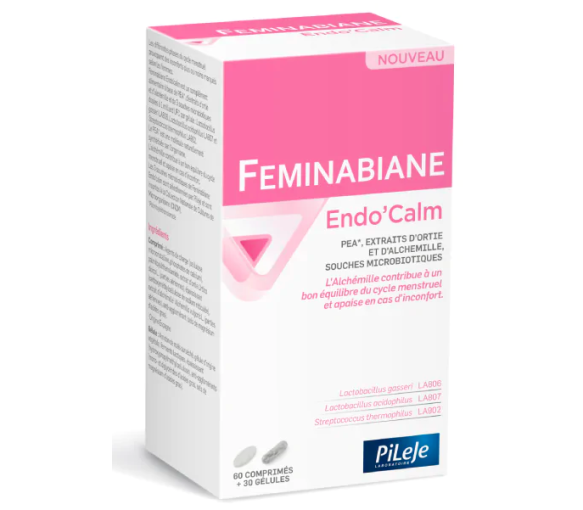 Feminabiane Endo'Calm PiLeJe - boîte de 60 comprimés et 30 gélules