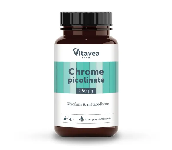 Chrome picolinate glycémie et métabolisme Vitavea - pot de 45 gélules