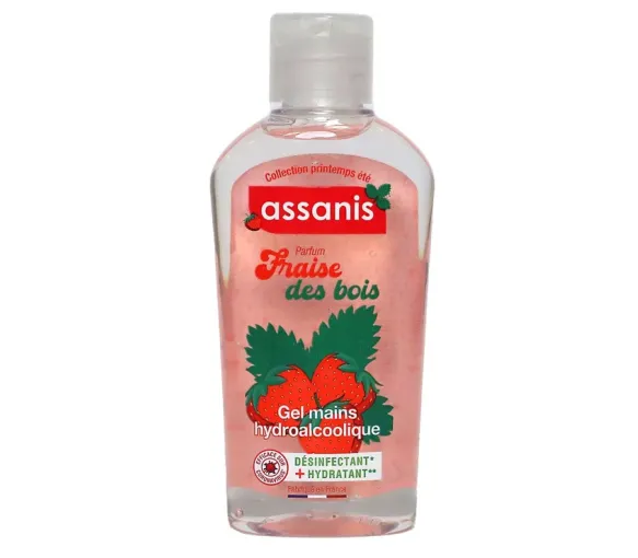 Gel hydroalcoolique Fraise des bois Assanis - flacon de 80ml