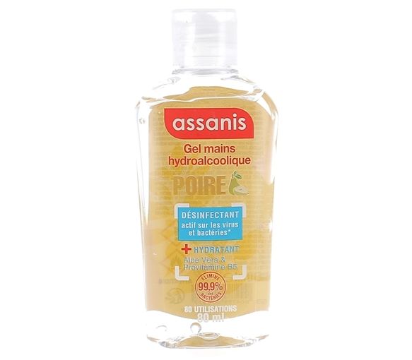 Gel hydroalcoolique parfum Poire Assanis - flacon de 80ml