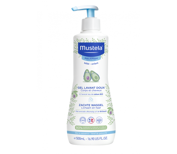 Gel lavant doux corps et cheveux Mustela - flacon-pompe de 500 ml - image 1