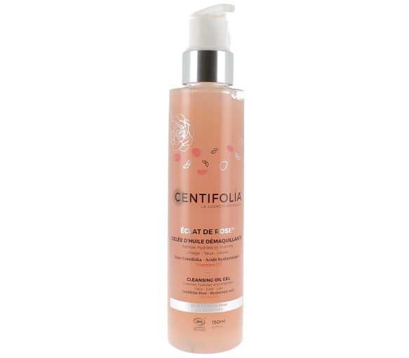 Gelée d'huile démaquillante Bio éclat de rose Centifolia - flacon pompe de 150 ml