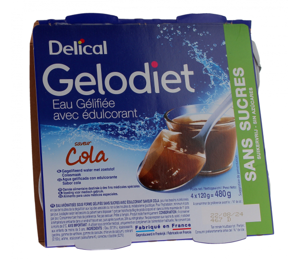 Gelodiet Eau gélifiée avec édulcorant saveur cola Delical - lot de 4 pots de 120g - image 1