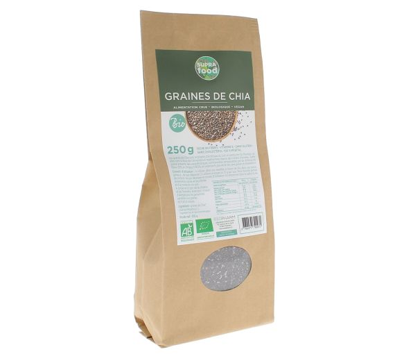 Graines de chia bio supra food Exopharm - sachet de 250 g