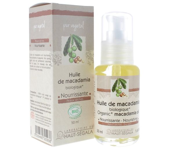 Huile de Macadamia Bio Nourissante Laboratoire Haut-Ségala - flacon de 50 ml