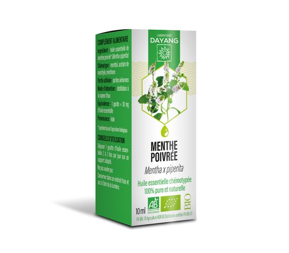 Huile essentielle Menthe Poivrée bio Dayang - Flacon de 10ml