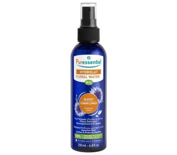 Hydrolat eau florale bleuet bio Puressentiel - spray de 200 ml