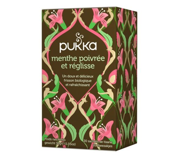 Infusion Menthe poivrée & Réglisse (Peppermint & Licorice) BIO Pukka - 20 sachets