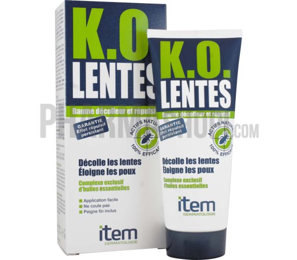 K.O. lentes baume décolleur et répulsif poux - tube 100 ml