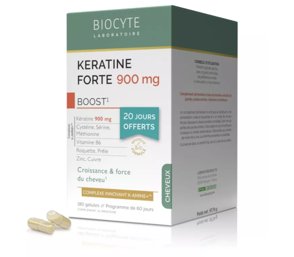 Keratine Forte 900mg Biocyte - boite de 180 gélules - image 1