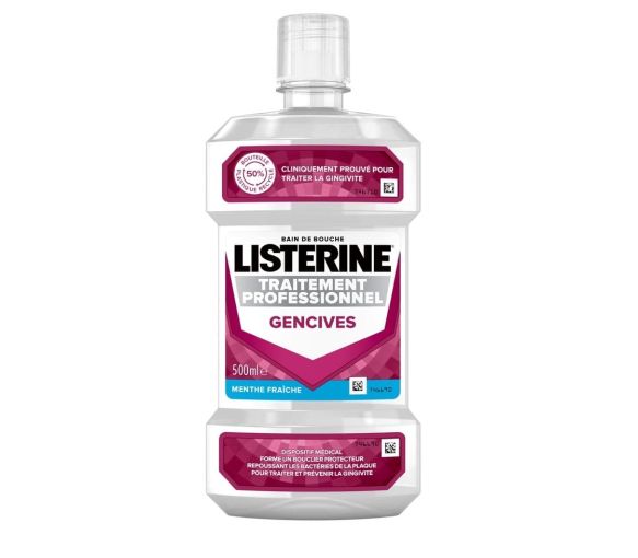 Bain de bouche traitement professionnel gencives Listerine – 500 ml