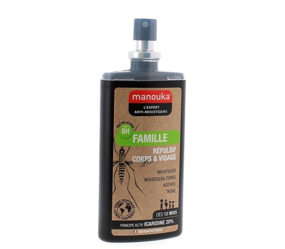 Lotion corps et visage anti-moustiques enfants Manouka - spray de 75 ml