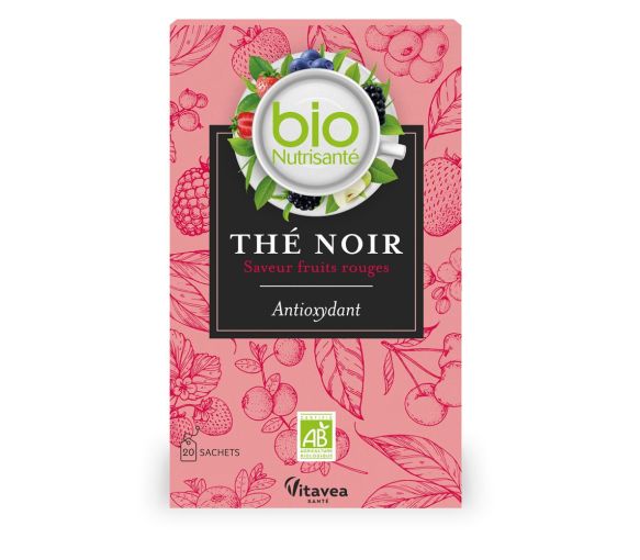Nutrisanté Thé noir saveur fruits rouges bio Vitavea Santé - boîte de 20 sachets