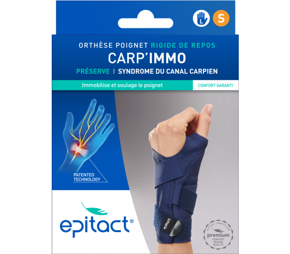 Carp'Immo Orthèse poignet rigide de repos main gauche taille S Epitact - 1 orthèse