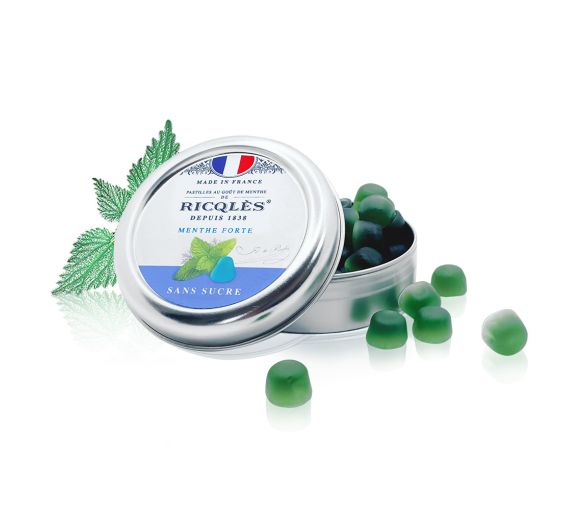 Pastilles à la menthe forte sans sucre Ricqlès - boîte de 45 g