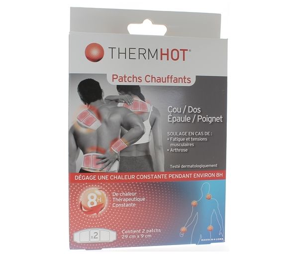 ThermHot Patchs chauffants cou/dos/épaule/poignet Therapearl - boîte de 2 patchs de 29 x 9 cm