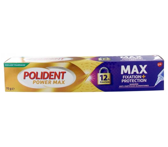 Polident crème fixative Power Max Fixation + Protection - tube de 70g