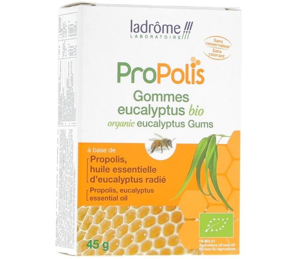 Propolis gommes eucalyptus bio Ladrôme - Boite de 45 g
