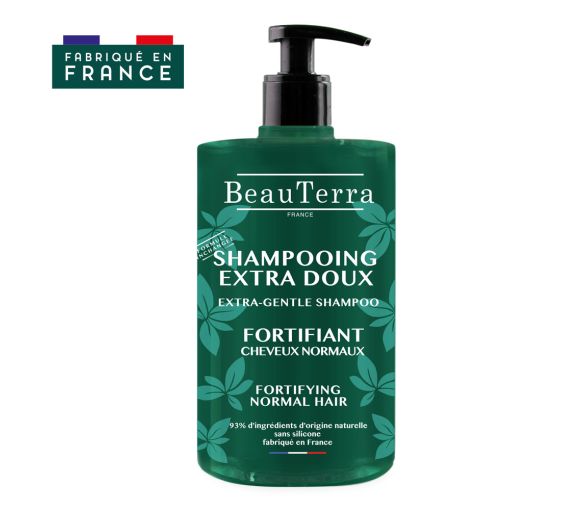 Shampooing Extra Doux Fortifiant BeauTerra - flacon-pompe de 750ml