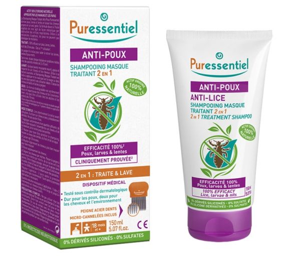 Shampooing Traitant 2 en 1 Anti-Poux Puressentiel - tube de 150 ml