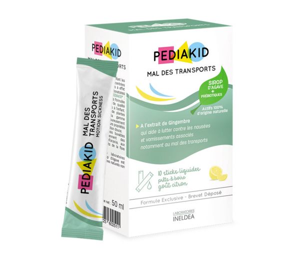 Sirop Mal Des Transports Pediakid - boîte de 10 sticks liquides prêts à boire - image 1