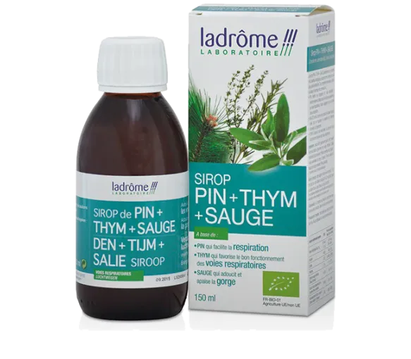 Sirop de pin thym et sauge bio Ladrôme - flacon de 150ml - image 1