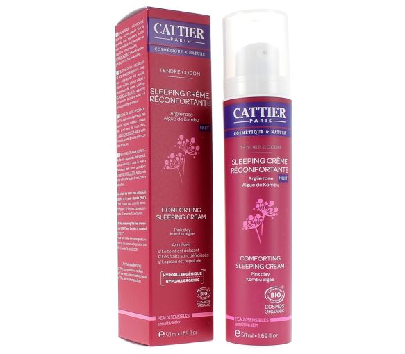 Sleeping crème réconfortante tendre cocon Cattier - flacon pompe de 50 ml - image 1