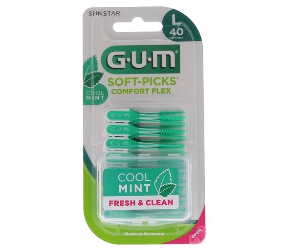 Soft-Picks Comfort flex Cool mint large GUM - blister de 40 bâtonnets interdentaires
