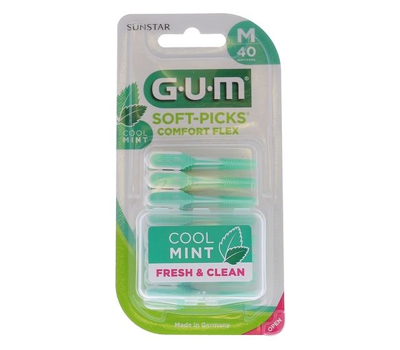 Soft-Picks Comfort flex Cool mint medium GUM - blister de 40 bâtonnets interdentaires