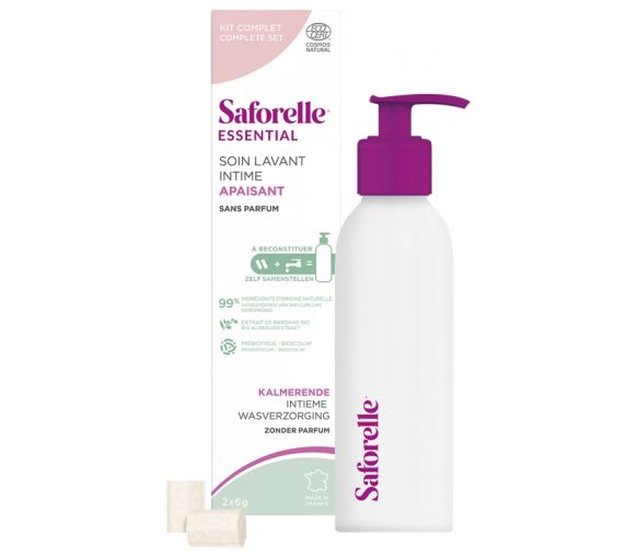 Soin lavant intime apaisant kit de démarrage Saforelle - boîte d'un flacon + 2 bâtonnets - image 1