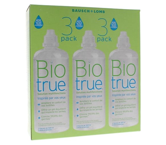Solution multifonctions Bio True - lot de 3 flacons de 300 ml