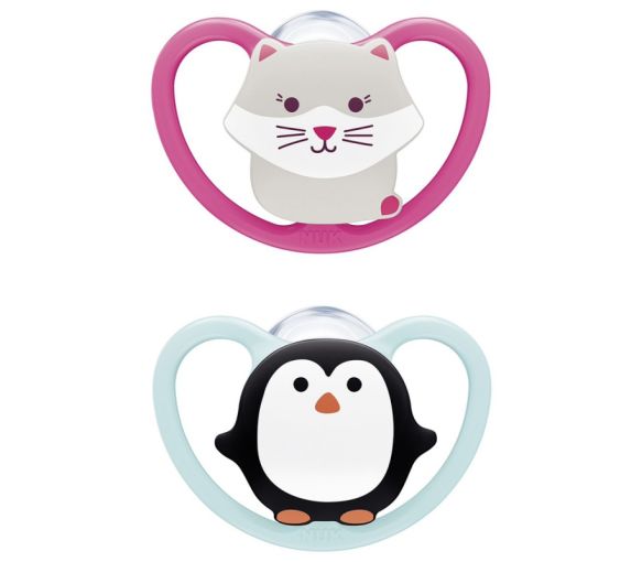 Space Sucettes silicone 18-36 mois NUK - lot de 2 sucettes